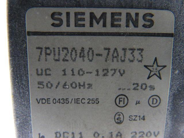 Siemens 7PU2040-7AJ33  Time Relay Surface Mount 1 Time Setting Range 2S TO 20S