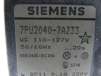 Siemens 7PU2040-7AJ33  Time Relay Surface Mount 1 Time Setting Range 2S TO 20S