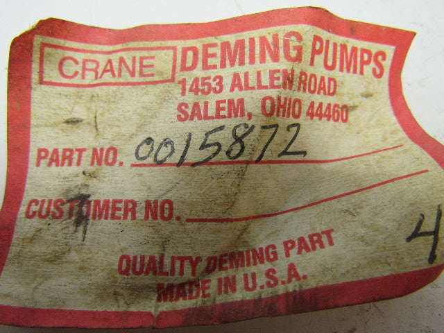Crane Deming 0015872 Model 5411 Cast Iron Throttle Bushing Pump Repair Part