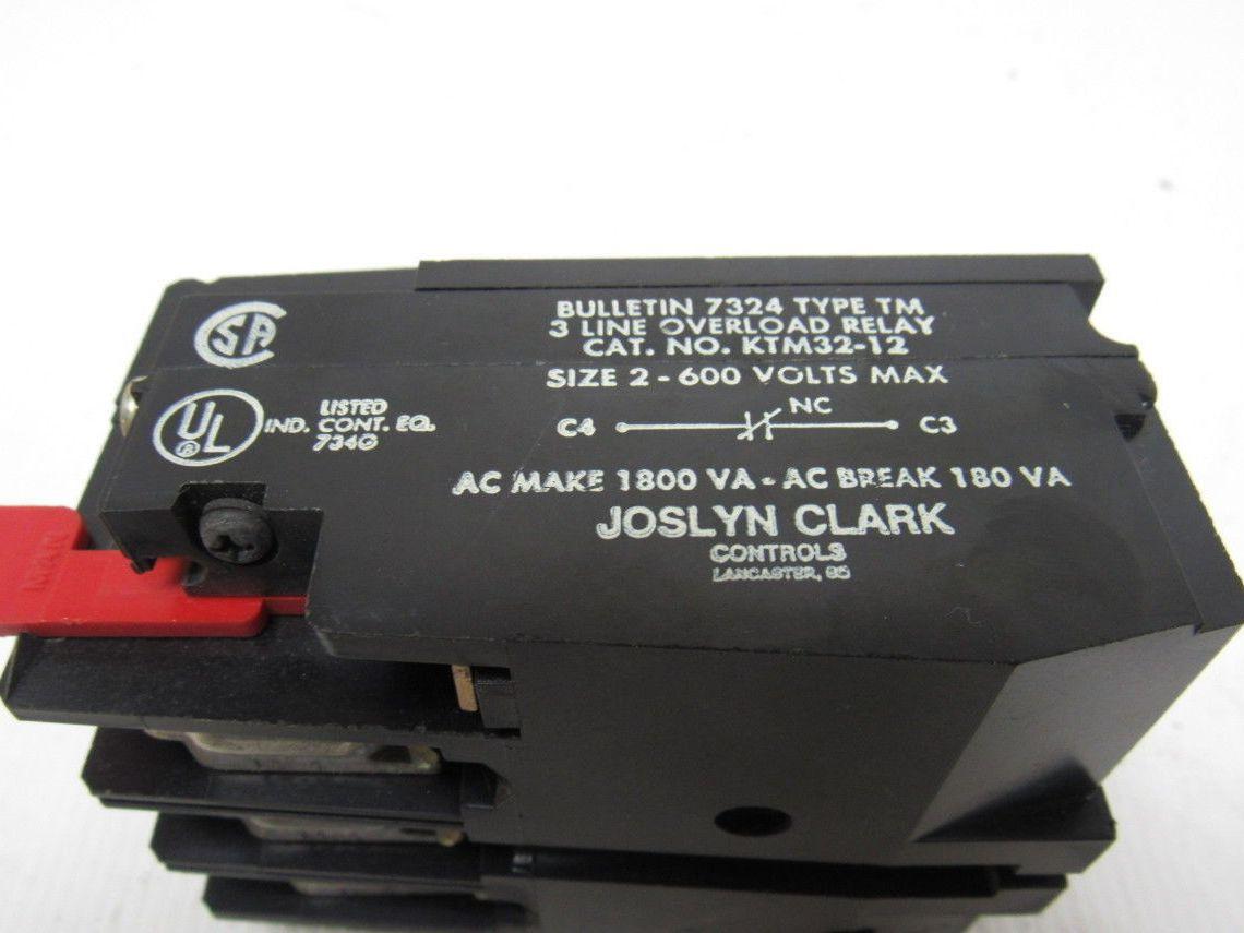 Joslyn Clark 7324 Yype TM Cat KTM32-12 Size 2 600V Over Load Relay