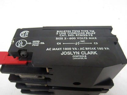 Joslyn Clark 7324 Yype TM Cat KTM32-12 Size 2 600V Over Load Relay