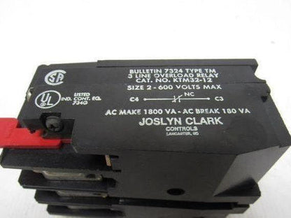 Joslyn Clark 7324 Yype TM Cat KTM32-12 Size 2 600V Over Load Relay
