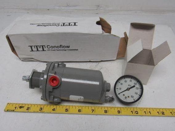ITT Conoflow GFH60XTKEX3G Pneumatic Regulator 0-125PSI W/Ametek 160PSI Gauge