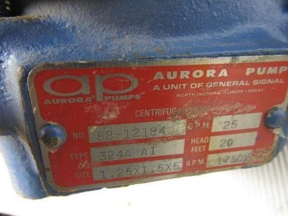 Aurora 1.25x1.5x5" 25GPM 1750RPM End Suction Foot Mount Centrifugal Pump