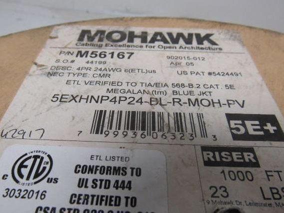 Mohawk M56167 MegaLan Cat 5E Cable Non Plenum Twisted Pair 24 AWG  337'