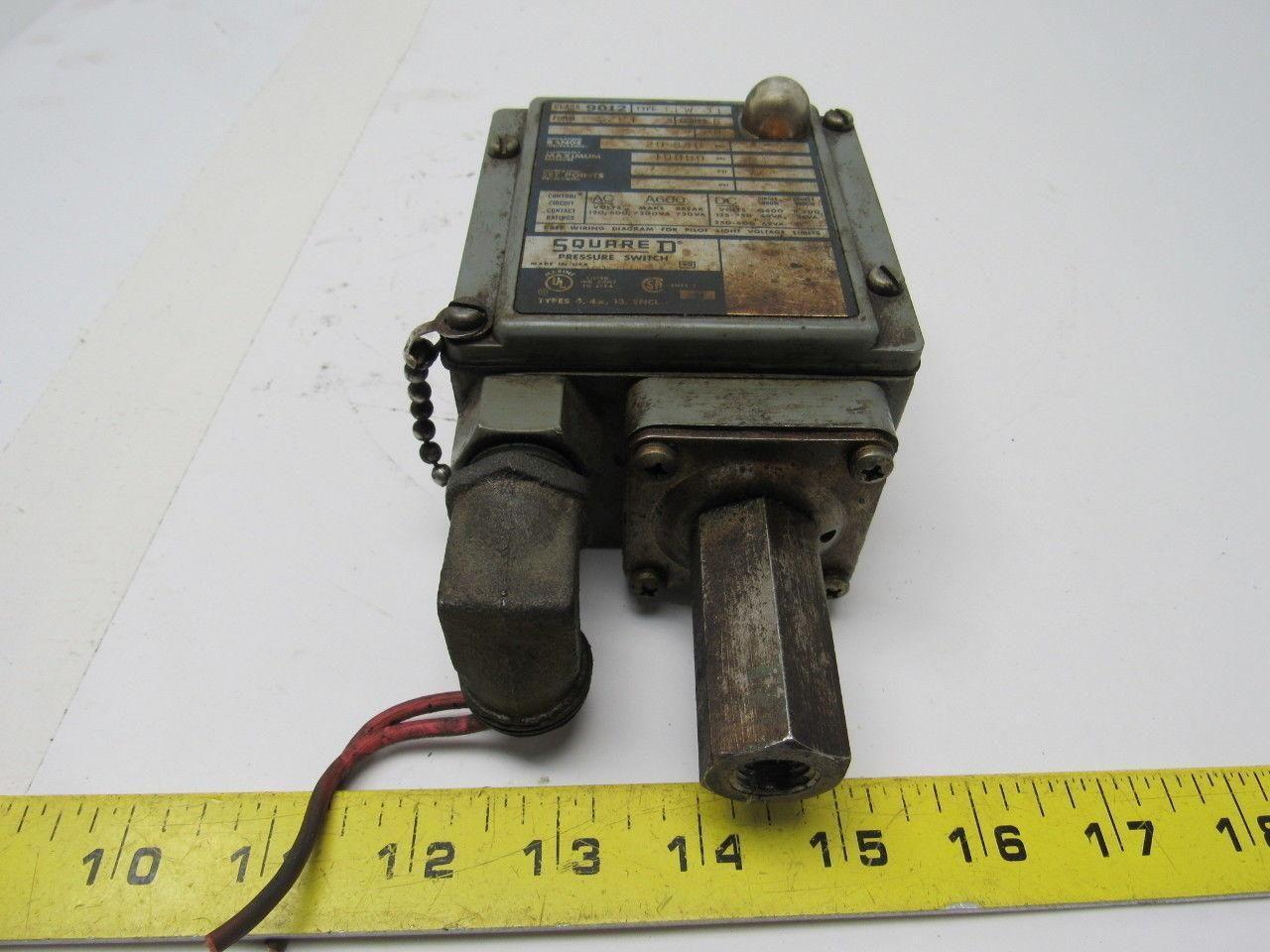 Square D 9012 GFW-31 G2P1 Series B Pressure Switch 20-880 PSI 1000 PSI Max