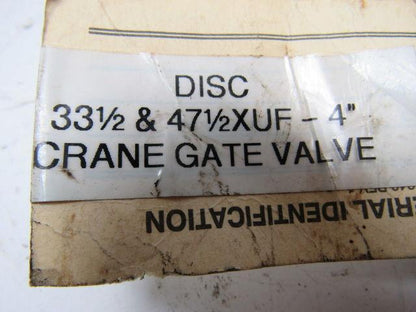 Crane 33-1/2 & 47-1/2XUF-4" Gate Valve Disc