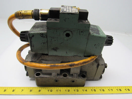Parker D3W 3C56Y 14 Double Op Solenoid Directional Valve 3000 PSI Max 120V Coil