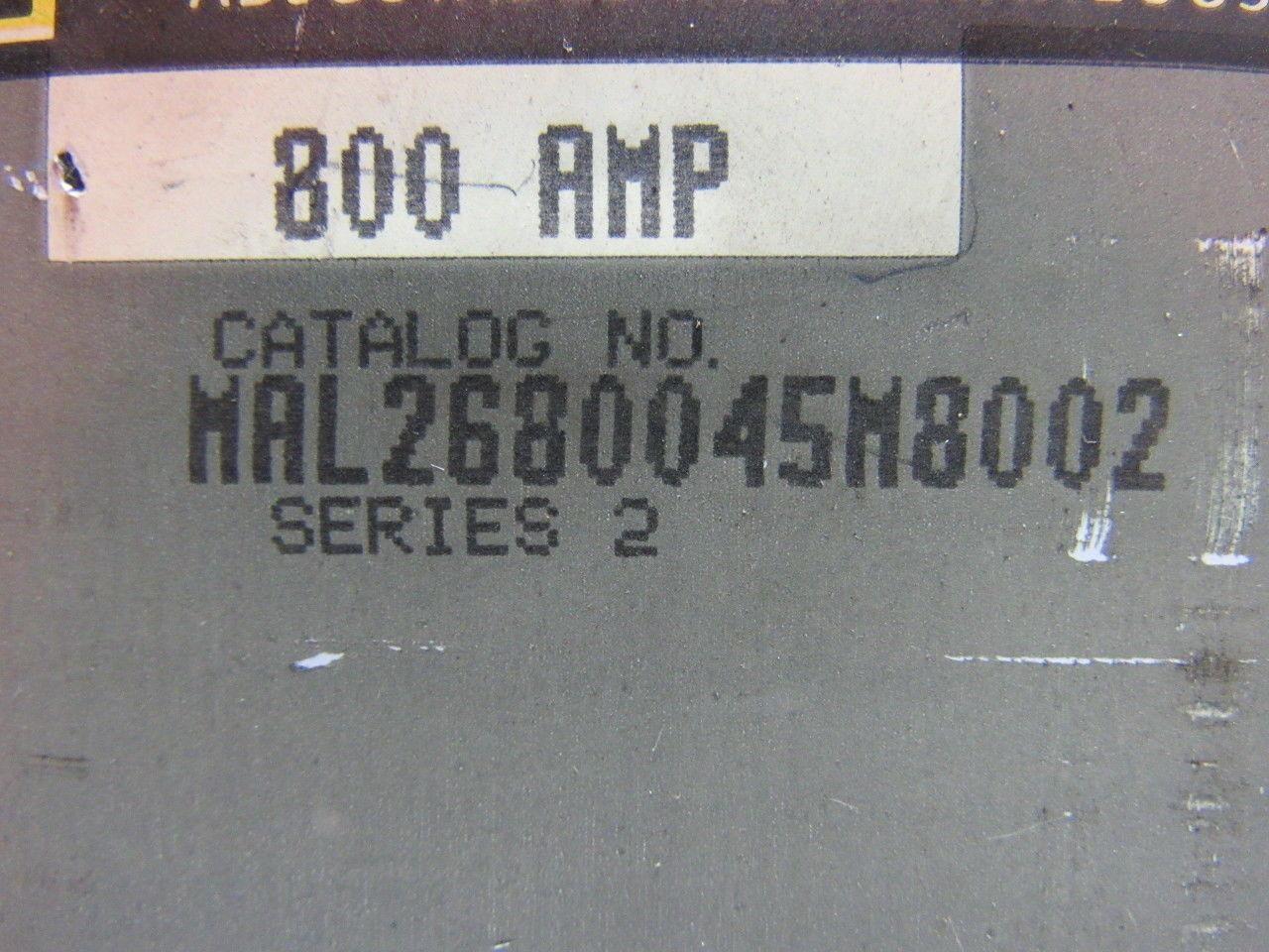 Square D MAL2680045M8002 2 Pole 800 Amp Circuit Breaker With MA11021 Shunt Trip