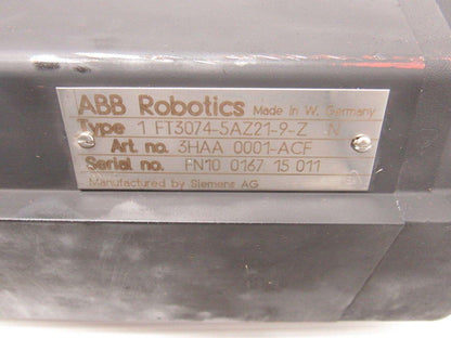 ABB Robotics/Siemens 1FT3074-5AZ21-9-ZN/3HAA0001-ACF Servo Motor Parts or Repair