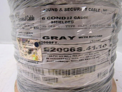 Carol General Cable E2006S.41.10 22-6 Conductor Shielded Comm Cable 1000' New