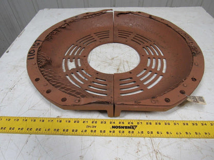 604731 Vintage Steampunk Cast Iron Motor Guard Set of 2 Pcs Approx. 26" O.D.