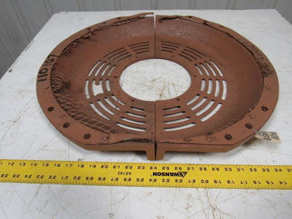 604731 Vintage Steampunk Cast Iron Motor Guard Set of 2 Pcs Approx. 26" O.D.