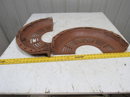 604731 Vintage Steampunk Cast Iron Motor Guard Set of 2 Pcs Approx. 26" O.D.