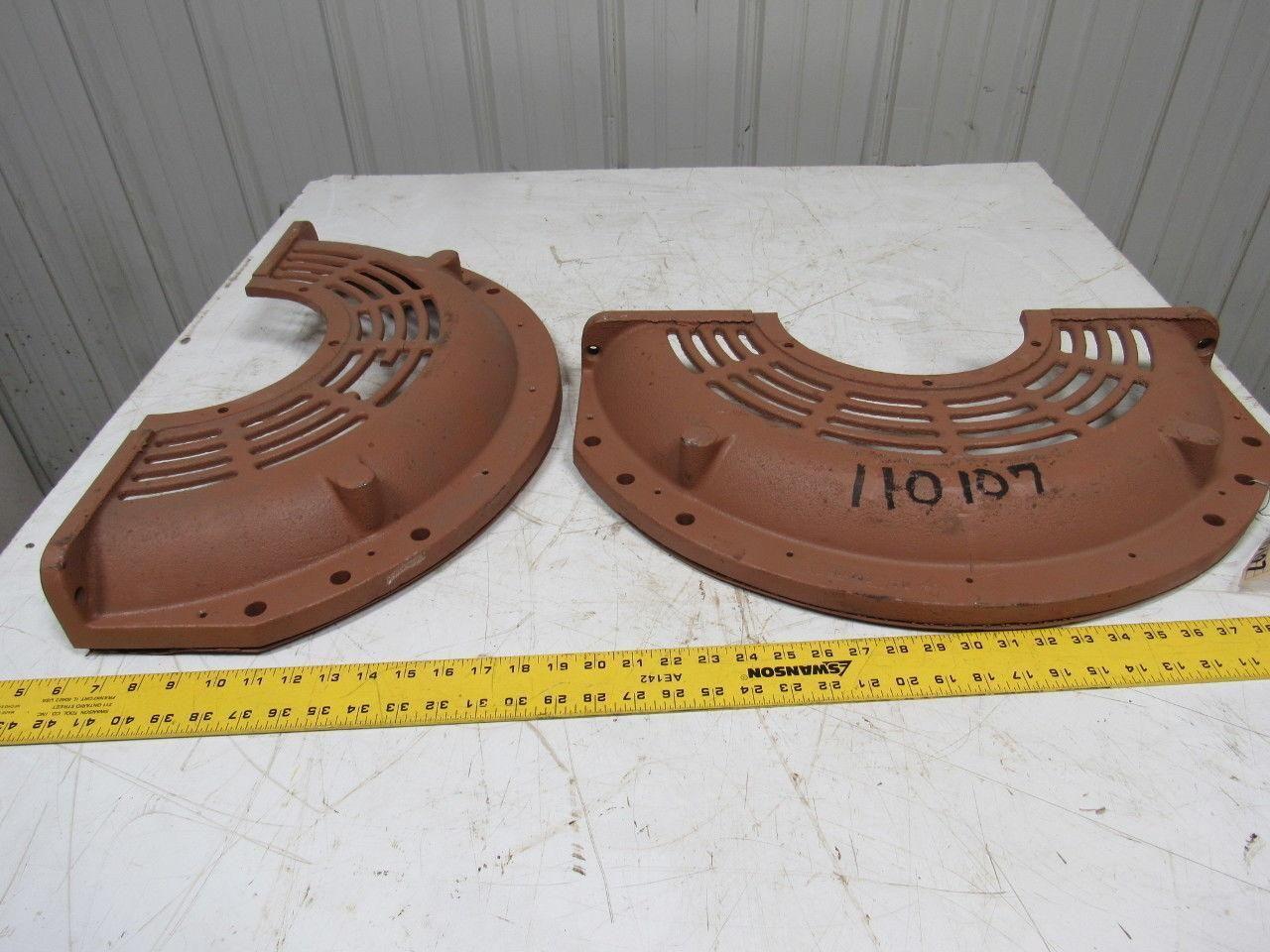 604731 Vintage Steampunk Cast Iron Motor Guard Set of 2 Pcs Approx. 26" O.D.