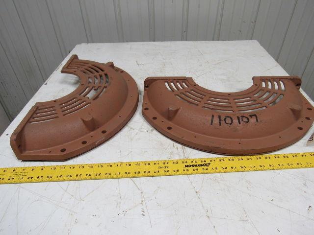 604731 Vintage Steampunk Cast Iron Motor Guard Set of 2 Pcs Approx. 26" O.D.