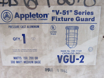 Appleton VGU-2 Vintage Explosion Proof Lighting Cage Cover Guard 150-300 W