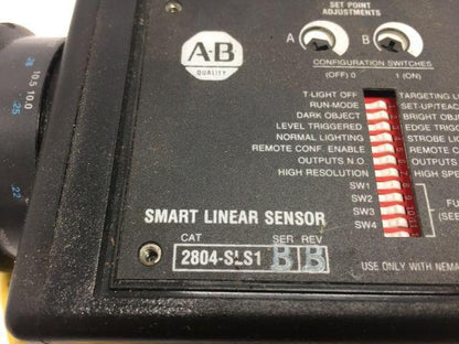 A-B Allen Bradley Smart Linear Sensor 2804-SLS1 ser B rev B 2804-NL1 ser A Lens