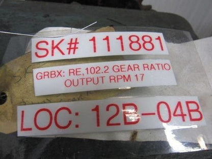 Dodge TXM500 Concentric Reducer Gearbox 102.2:1 Ratio 7.83 Hp