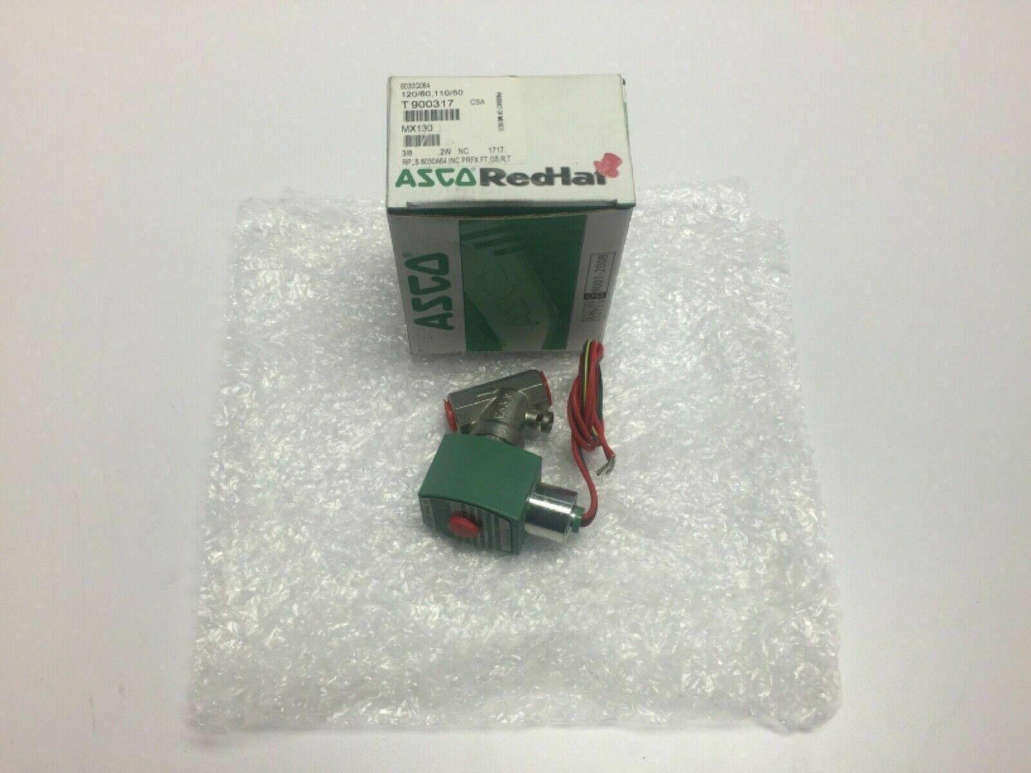 Asco Red Hat 8030G064 Solenoid Valve 3/8" NPT Stainless 120v NC 302804