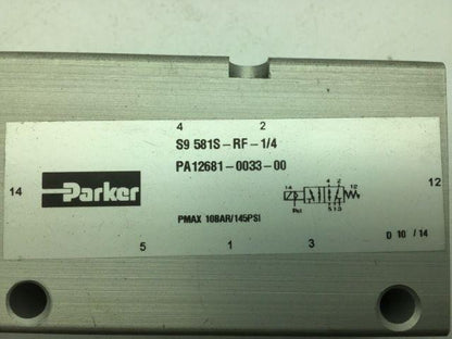 PARKER PA12681-0033-00 Solenoid Valve 5/2 Type S9 581S-RF-1/4 24VDC KZ3673