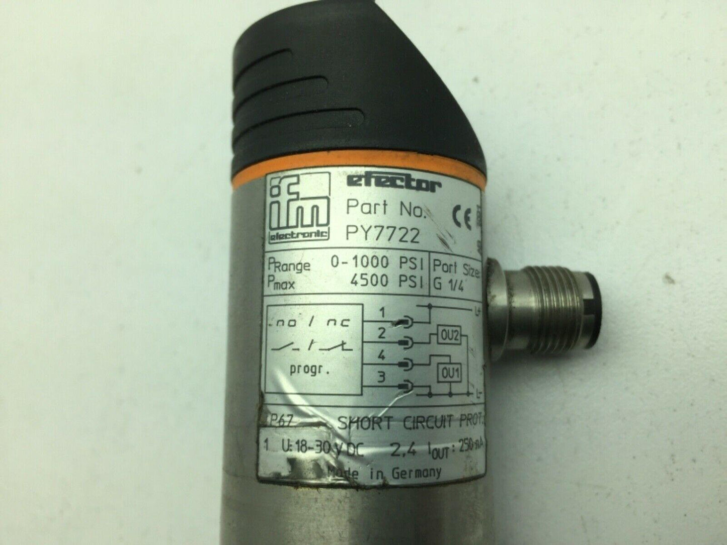 Ifm Efector PY7722 Pressure Flow Sensor 1126a 1000 psi 24VDC