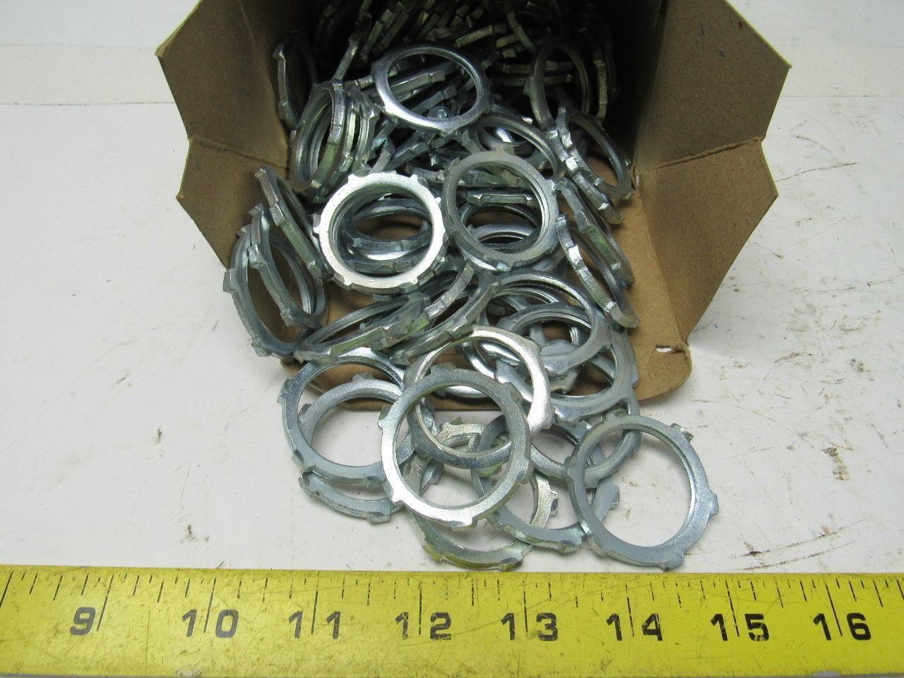 NEER L-300 1" Zinc Plated Steel Locknut for Rigid or IMC Conduits Box of 100