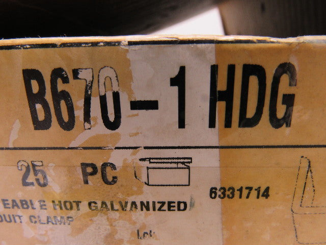B-Line B670-1 HDG 1" Galvanized Conduit Clamp Lot of 23