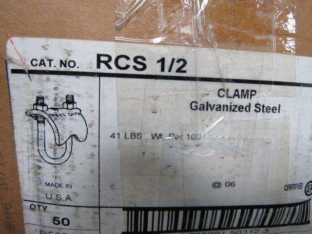 Steel City RCS 1/2 Conduit/Pipe To Beam Clamp 50/Lot Galvanized NIB