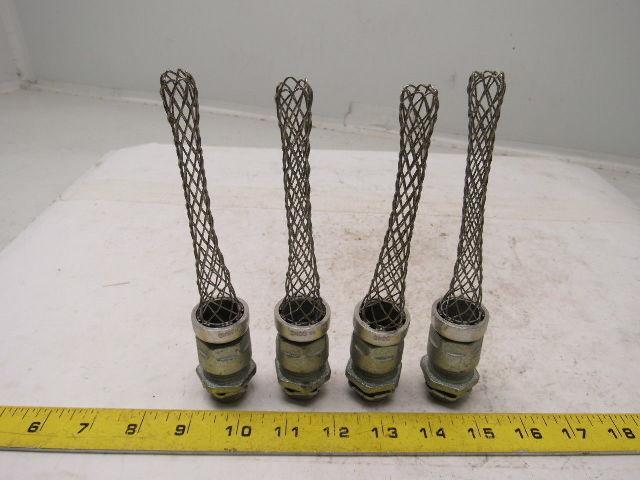 Bryant FC38 Cable Strain Relief 1/2" Straight Male Connector Lot of 4