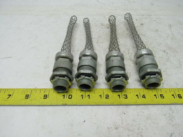 Bryant FC38 Cable Strain Relief 1/2" Straight Male Connector Lot of 4