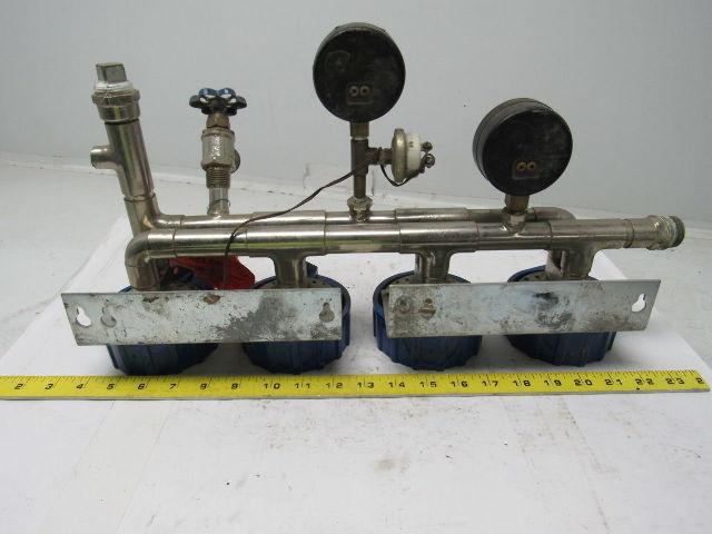 Everpure Quad 3/4" Filter Head Assembly, Glass Missing In 1 Gauge