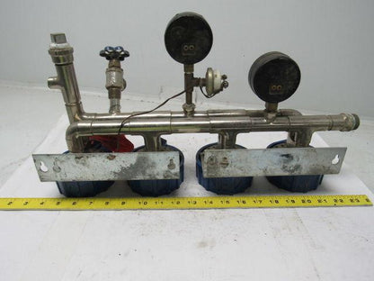 Everpure Quad 3/4" Filter Head Assembly, Glass Missing In 1 Gauge