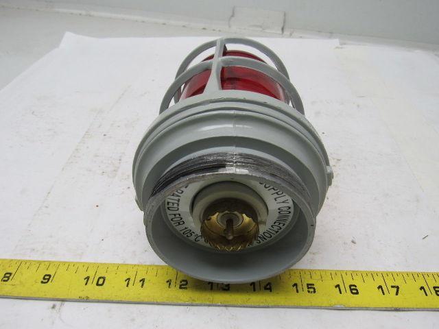 Appleton VU-100 R Alum V51 Guarded Red Globe Fixture Adapter Socket Home Studio