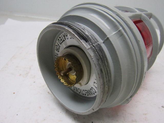 Appleton VU-100 R Alum V51 Guarded Red Globe Fixture Adapter Socket Home Studio