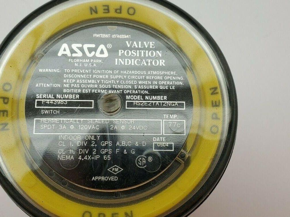 ASCO HS2E2YAT2NGA Valve Position Indicator 3a 120v 2a 24vdc