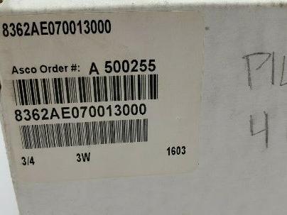 ASCO 8362AE070013000 3/4" 3W Solenoid Spool Valve New