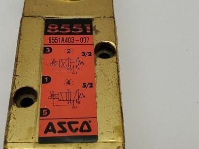 ASCO 8551 8551A403-007 Brass1/4' NPT Air Operated Pneumatic Solenoid Valve Body
