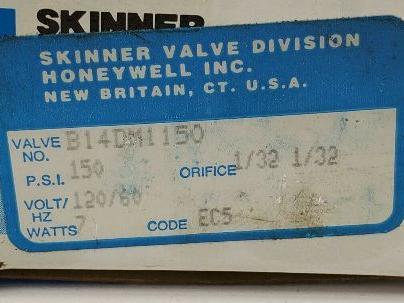 SKINNER B14DM1150 120V 1/8" NPT 150 PSI Solenoid Valve