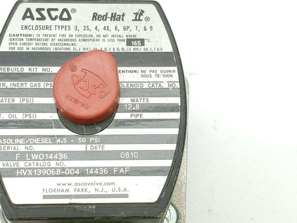 Asco Red Hat HVX139068-004 14436 FAF Solenoid Valve 1/2" 48vdc Gasoline /Diesel