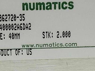 Numatics MC1400002A6DA2 Pneumatic Air Rodless Cylinder 40MM Bore 2" Stroke