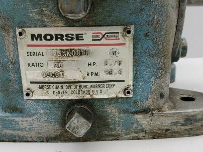 Morse 20GCT Speed Reducer Gearbox 30:1 58.4RPM .70HP 1" Dual Shaft 56C