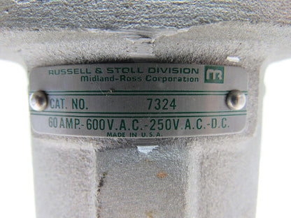 Russell & Stoll 7324 60 Amp Plug Pin & Sleeve Receptacle  Parts Housing & Plug