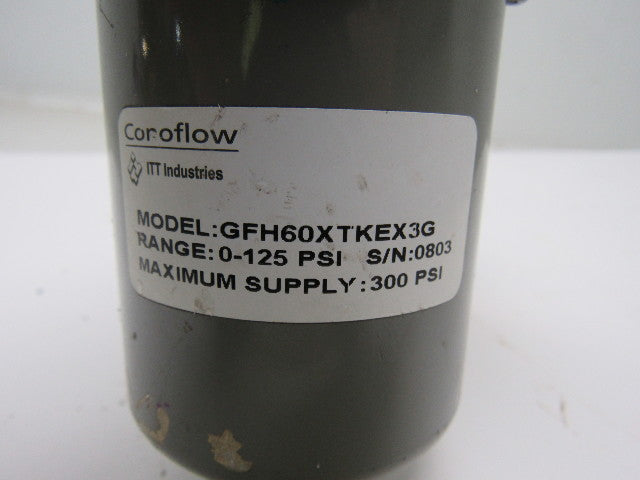 ITT Conoflow GFH60XTKEX3G Pneumatic Regulator 0-125PSI W/USG 160PSI Gauge