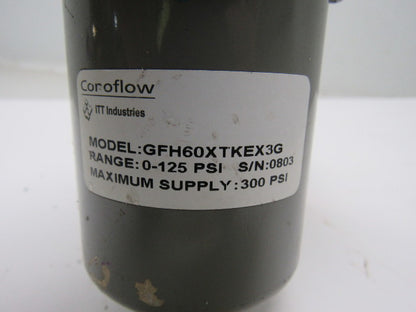 ITT Conoflow GFH60XTKEX3G Pneumatic Regulator 0-125PSI W/USG 160PSI Gauge