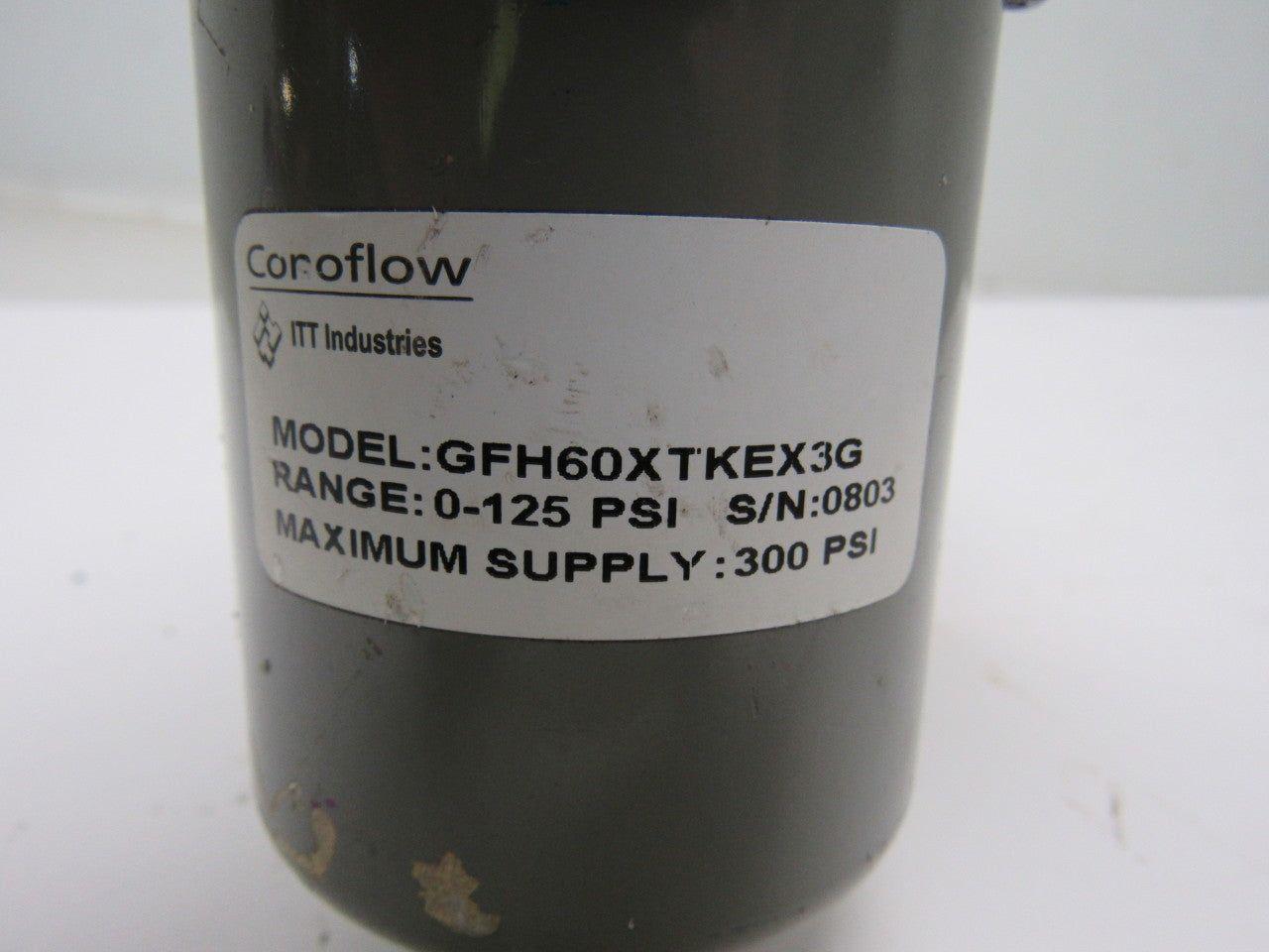 ITT Conoflow GFH60XTKEX3G Pneumatic Regulator 0-125PSI W/USG 160PSI Gauge