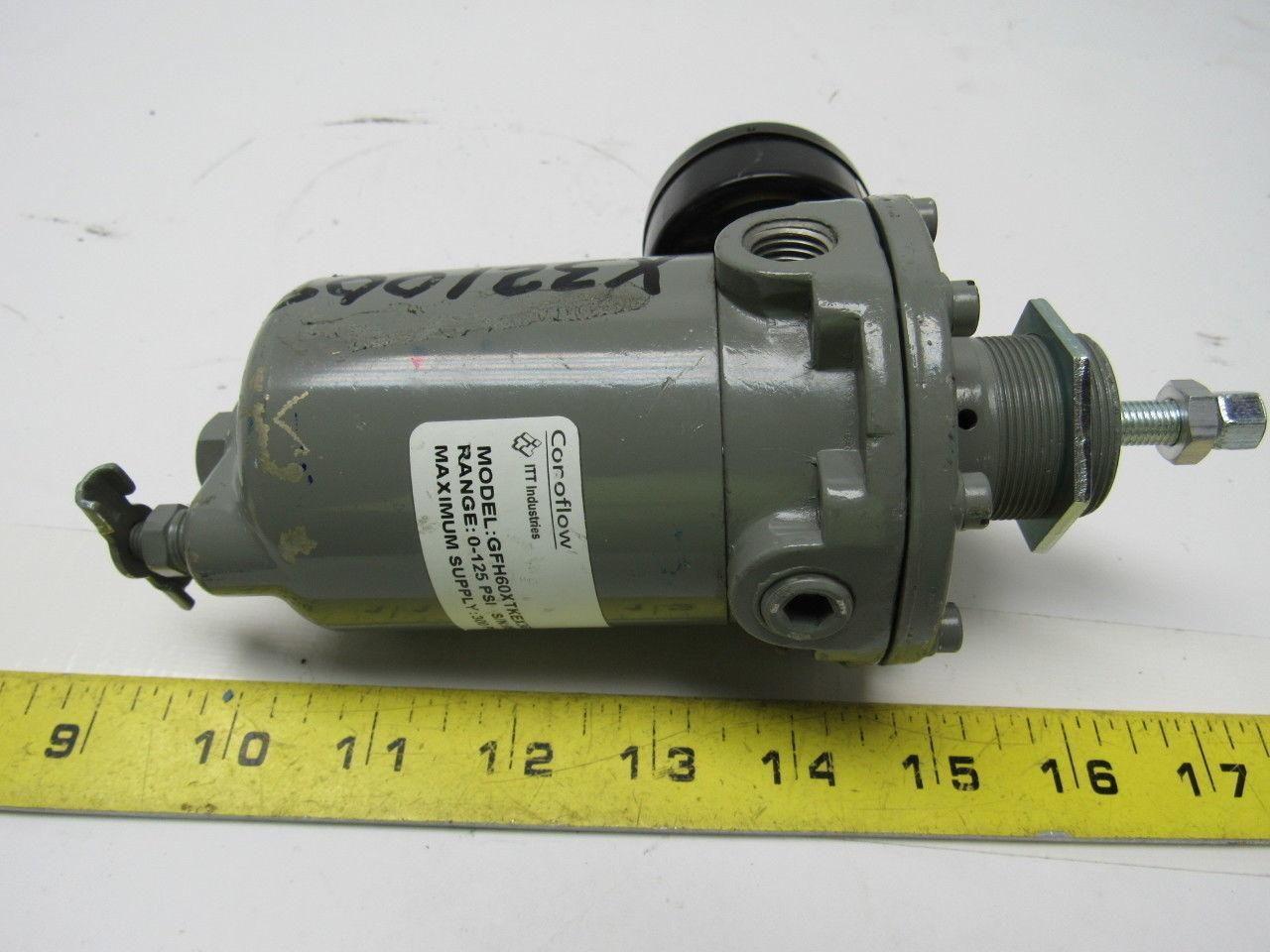 ITT Conoflow GFH60XTKEX3G Pneumatic Regulator 0-125PSI W/USG 160PSI Gauge