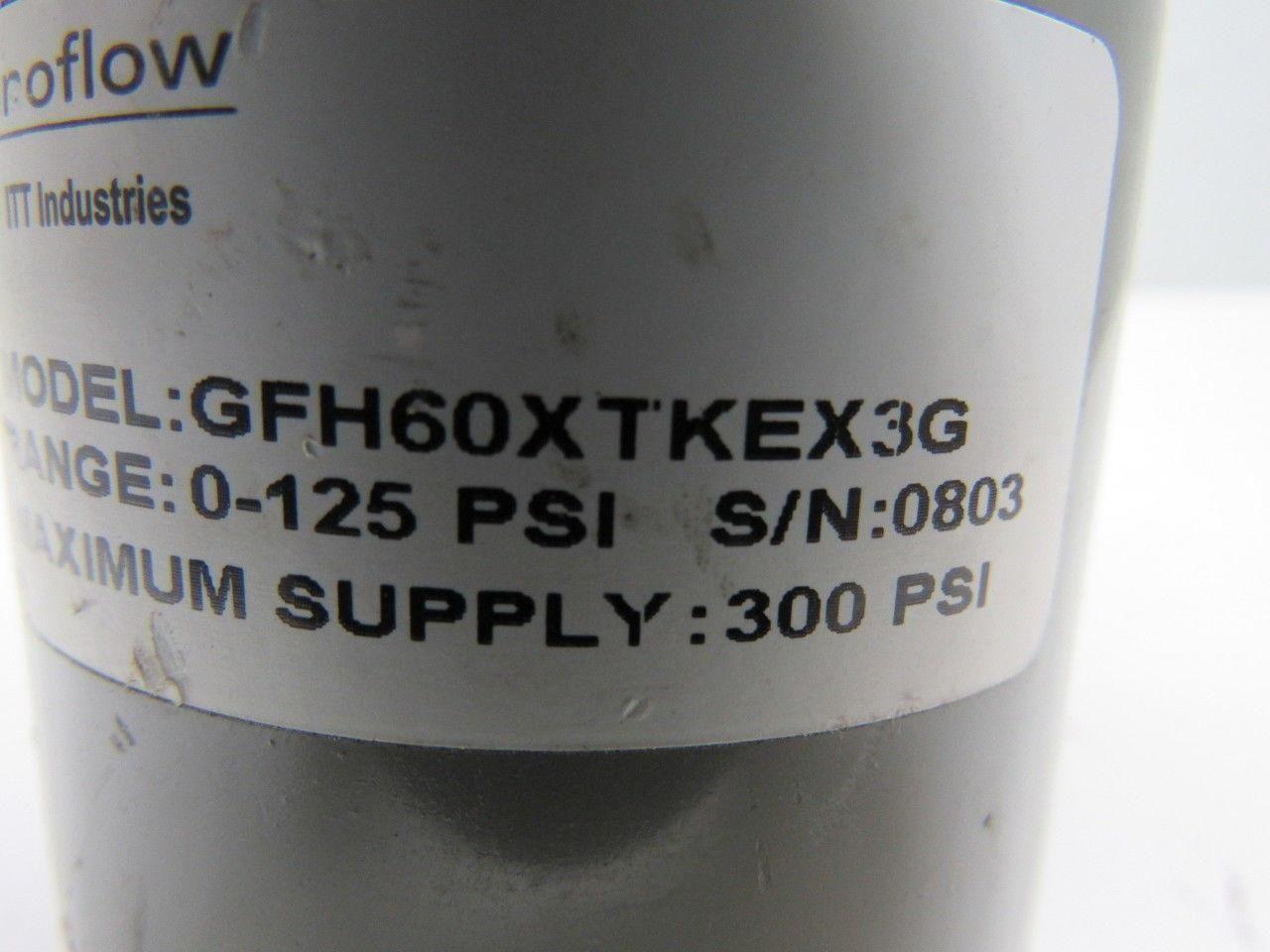 ITT Conoflow GFH60XTKEX3G Pneumatic Regulator 0-125PSI W/USG 160PSI Gauge