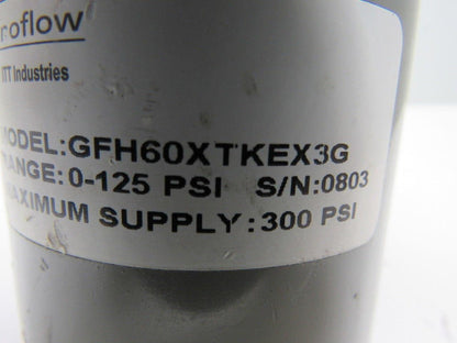ITT Conoflow GFH60XTKEX3G Pneumatic Regulator 0-125PSI W/USG 160PSI Gauge