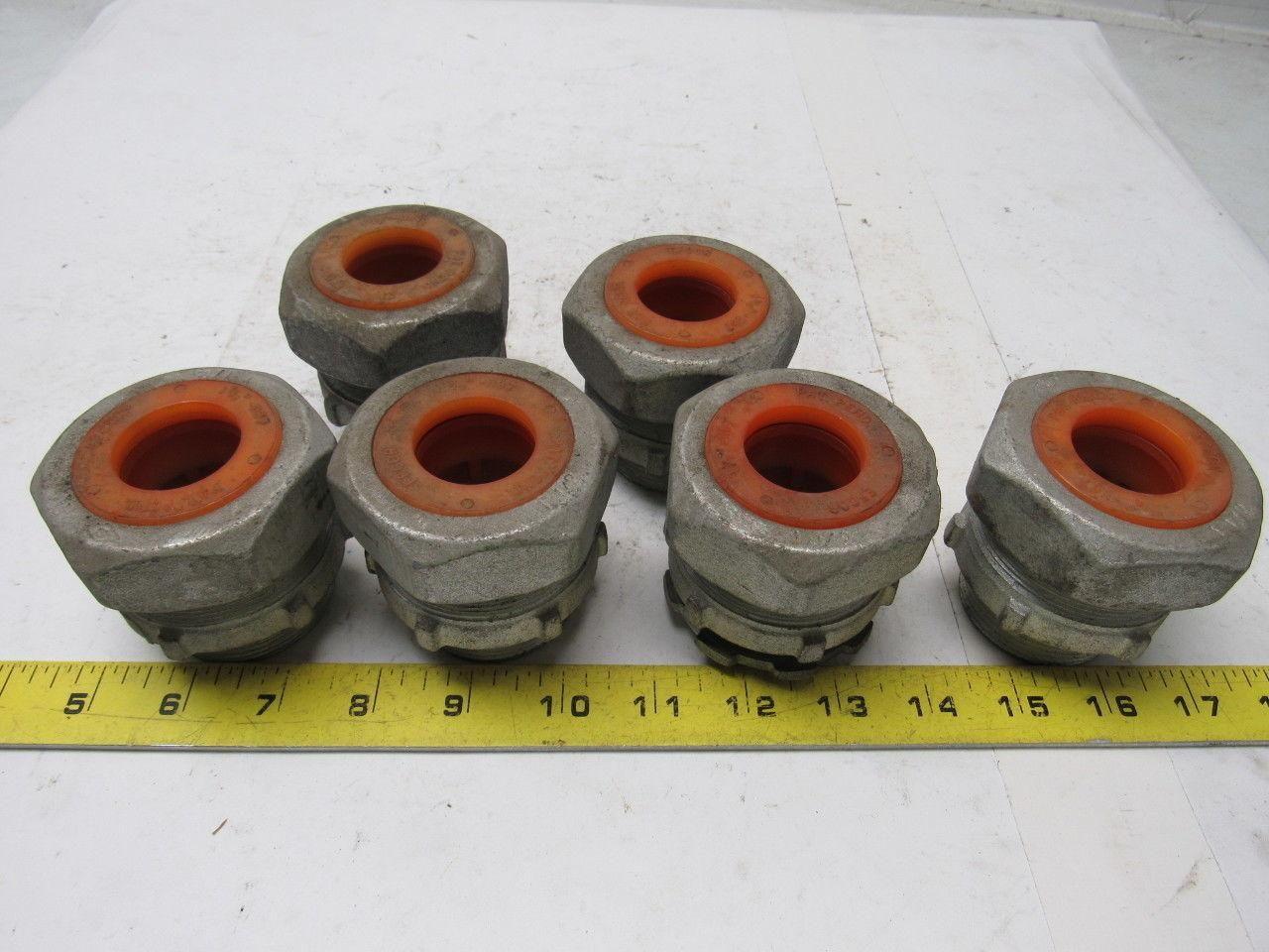 EFCOR HUBBEL 1187 1-1/2" Liquidtight Conduit Connector Lot/6